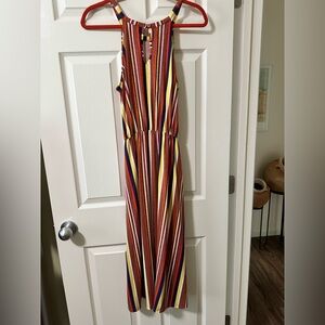C&C California Orange, rust multi Sleeveless Midi dressNWT